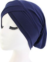 Slaapmuts - Beanie slaapmuts - Beanie muts – Tulband –  Slouchy Beanie hoed – Chemo – Hijab – hoofddeksel - Muts - Slaapmuts voor vrouwen - Winter muts – Donkerblauw