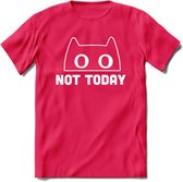 Not Today - Katten T-Shirt Kleding Cadeau | Dames - Heren - Unisex | Kat / Dieren shirt | Grappig Verjaardag kado | Tshirt Met Print | - Roze - M