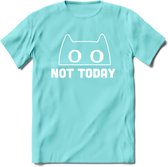 Not Today - Katten T-Shirt Kleding Cadeau | Dames - Heren - Unisex | Kat / Dieren shirt | Grappig Verjaardag kado | Tshirt Met Print | - Licht Blauw - S