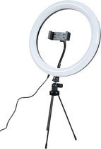 LED Ringlamp met Statief - Selfie Ring Light - Ringlight - Tiktok Lamp - Flitser - Studiolamp - ⌀ 26cm - Zwart - Simplestore
