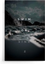 Walljar - Swim or Sink - Muurdecoratie - Poster