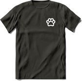 Cat Paw - Katten T-Shirt Kleding Cadeau | Dames - Heren - Unisex | Kat / Dieren shirt | Grappig Verjaardag kado | Tshirt Met Print | - Donker Grijs - 3XL