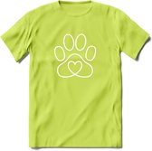 Love Paw - Katten T-Shirt Kleding Cadeau | Dames - Heren - Unisex | Kat / Dieren shirt | Grappig Verjaardag kado | Tshirt Met Print | - Groen - XL