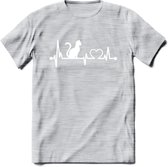 Cat Beat - Katten T-Shirt Kleding Cadeau | Dames - Heren - Unisex | Kat / Dieren shirt | Grappig Verjaardag kado | Tshirt Met Print | - Licht Grijs - Gemaleerd - M