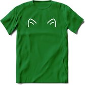 Kattenoortjes - Katten T-Shirt Kleding Cadeau | Dames - Heren - Unisex | Kat / Dieren shirt | Grappig Verjaardag kado | Tshirt Met Print | - Donker Groen - L