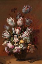 100 x 150 cm - Canvasschilderij - stilleven bloemen - print op canvas