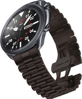 Stalen Smartwatch bandje - Geschikt voor  Samsung Galaxy Watch 3 45mm Presidential stalen band - zwart - Strap-it Horlogeband / Polsband / Armband