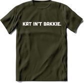 Kat Int Bakkie - Katten T-Shirt Kleding Cadeau | Dames - Heren - Unisex | Kat / Dieren shirt | Grappig Verjaardag kado | Tshirt Met Print | - Leger Groen - L