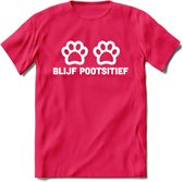 Blijf Poetsitief - Katten T-Shirt Kleding Cadeau | Dames - Heren - Unisex | Kat / Dieren shirt | Grappig Verjaardag kado | Tshirt Met Print | - Roze - S