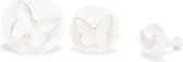 uitsteekvormen vlinder kunststof wit 3-delig