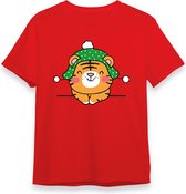 Tijger Buddy Kerst T-shirt | Groen | Jongens / Meisjes | Grappige Foute kersttrui Shirt Cadeau | Kindershirt | Leuke Elf, Rendier, Kerstboom en Kerstballen Ontwerpen. Maat 146