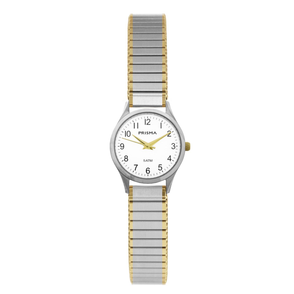 Zilver-Goudkleurig Dames Horloge van Prisma met Rekband 21 mm