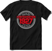 1927 Limited Edition | Feest Kado T-Shirt Heren - Dames | Zilver - Rood | Perfect Verjaardag Cadeau Shirt | Grappige Spreuken - Zinnen - Teksten | Maat 3XL