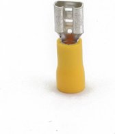 Ohmeron Opschuifcontact/Kabelschoen vrouwelijk 6,3x0.8mm Geel - 25 stuks
