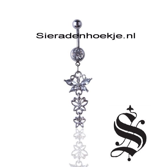 Vcmart Navelpiercing, set van 4 stuks, roségoud, chirurgisch staal met