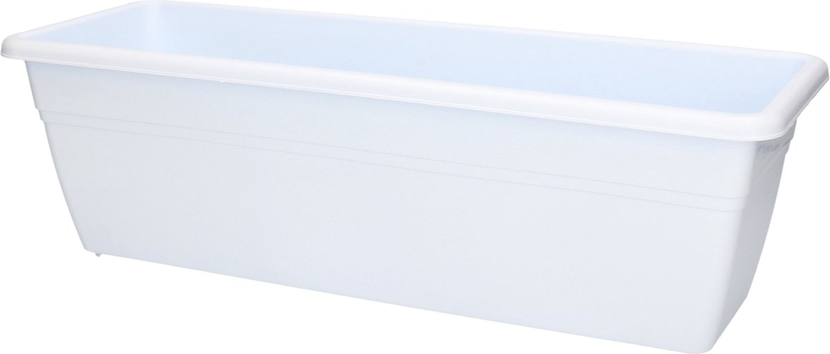 PlasticForte Plantenbak - wit - rechthoekig - 50 x 17 x 15 cm - Bloembakken/plantenbakken voor binnen/buiten