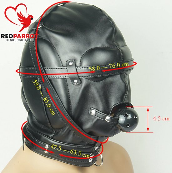 Sm Masker Premium Black Bdsm Zeer Luxe Uitvoering Erg Hoge Kwaliteitsleer 7064