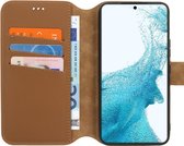 Minim 2-en-1 Samsung Galaxy S22 Case Book Case et Back Cover Marron