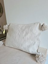 Marokkaanse pom pom kussen zand