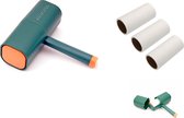 Herbruikbare Kleding roller - Inclusief 3 extra rollen - Kleefrollers - Pluisrollers - Stofroller - Plakroller - Dierenhaarverwijderaar - Groen / Bruin
