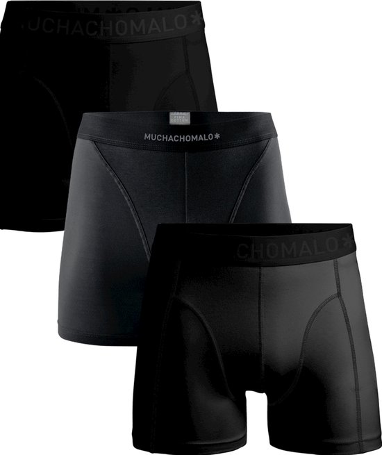 Muchachomalo-Boxershort Heren-Ondergoed-Zwart-Pima Cotton-Microfiber-Katoen- 3 Pack-Maat