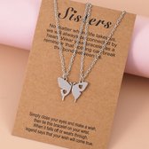 Bixorp Friends BFF Ketting voor 2 met Zilverkleurige Vlinder 2 Helften - Vriendschapsketting Meisjes - Best Friends Ketting Vriendschap Cadeau voor Twee