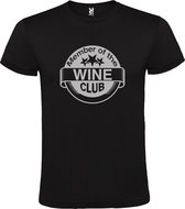 Zwart T-shirt ‘Member Of The Wine Club’ Zilver Maat 4XL