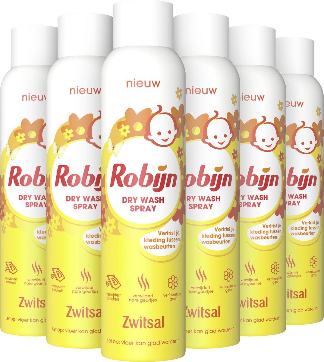 Robijn Zwitsal Dry Wash Spray - Textiel Verfrisser - 6 x 200 ml -  Voordeelverpakking | bol.com