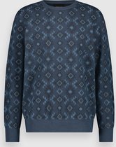 Twinlife Trui Crew Sweater Allover Print Tw13301 Dark Denim 533 Mannen Maat - L