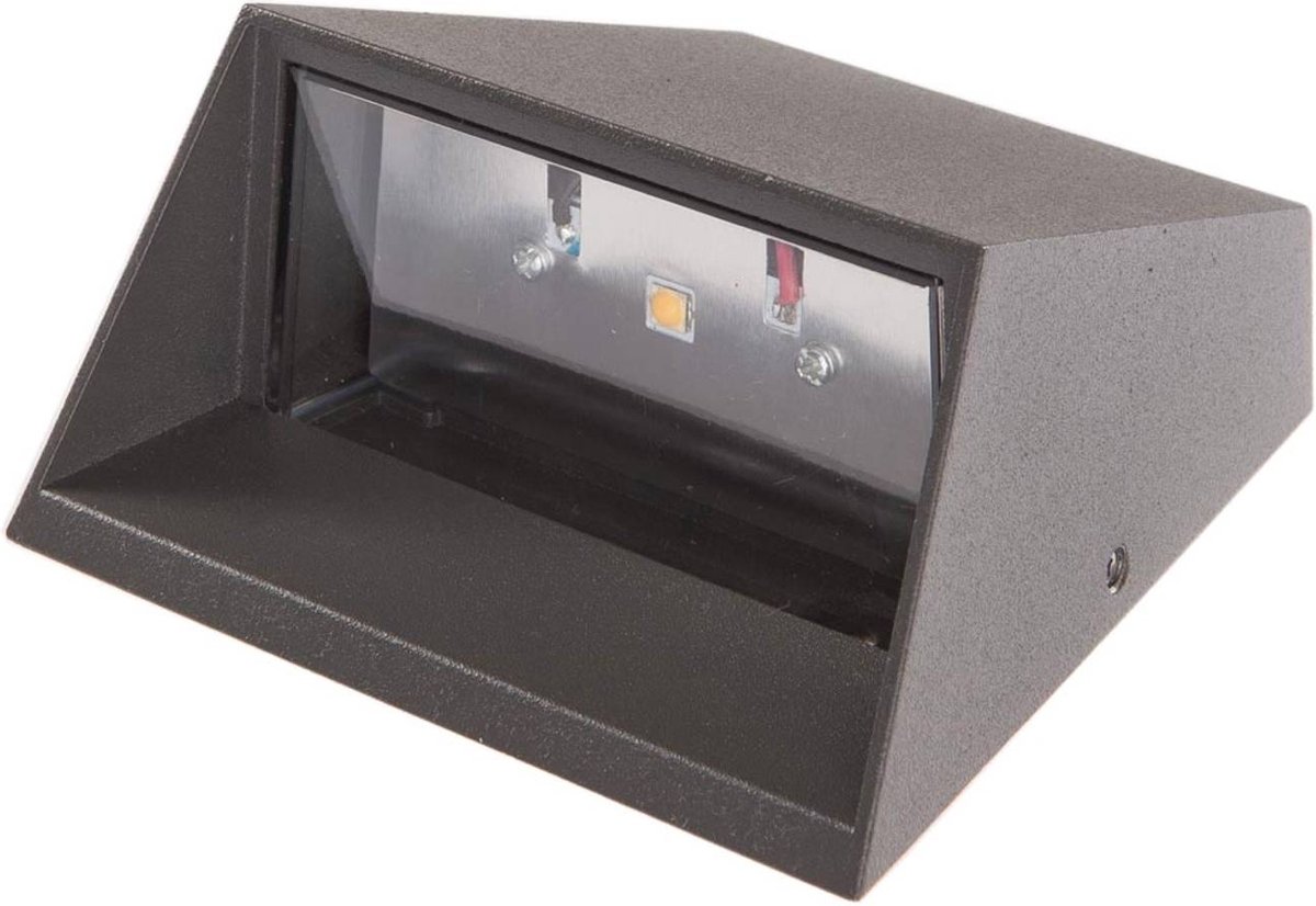 Lucande LED wandlamp buiten 1licht aluminium H: 12.5 cm grafiet Inclusief lichtbron