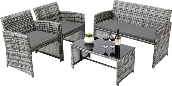 Yaheetech 3-Piece Bistro Set Balcony Set Garden Set with Chairs Garden Furniture Set Two Seat Stools Garden Furniture in Antique Style Cast Aluminium Bronze