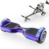 Microgo Hoverboard 6.5 Inch | Krachtige Motor | Sier LEDs | Bluetooth Speaker | Paars + Kart Camouflage