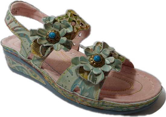 Laura Vita Sandaal Jacdiso 08 SLM1907-8 Blauw Groen | bol.com