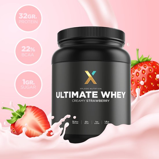 Xplode Nutrition - Ultimate Whey Protein - Creamy Strawberry Milkshake ...