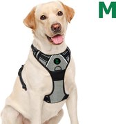Mister Mill Dog Harness - Harnais anti- Trek pour chien - Y Harness Dog Reflective - Grijs Taille M / 2 Clips