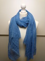 Lange dames sjaal Renilda effen blauw