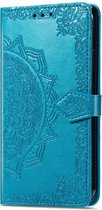 Bloem mandala blauw agenda book case hoesje Telefoonhoesje geschikt voor Samsung Galaxy A53