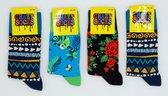 Crazy Socks 4 Paar Unisex Sokken Katoenen Sokken vrolijke Sokken Maat 35-38