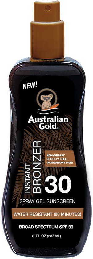Australian Gold SPF 30 Spray Gel met Bronzer - 237 ml
