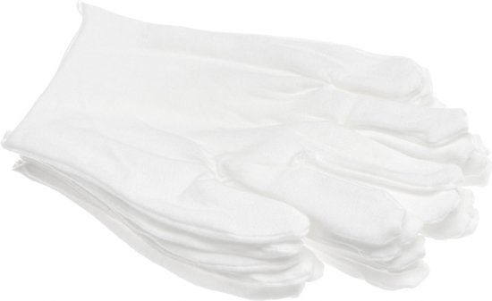 12Stuks/6Paar Witte Katoenen Handschoenen Arbeid Handschoenen Voor Sieraden  Waardering... | bol.com