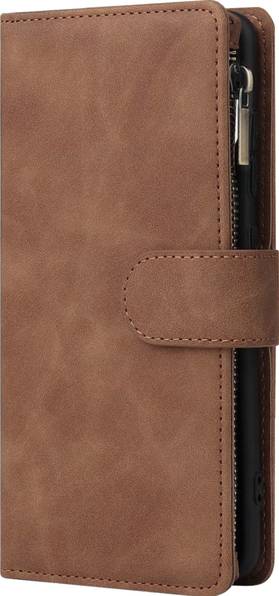 Bookcase Geschikt voor Samsung Galaxy A21s - Bruin- Portemonnee hoesje