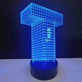 3D LED Lamp - Letter Met Naam - Thijn