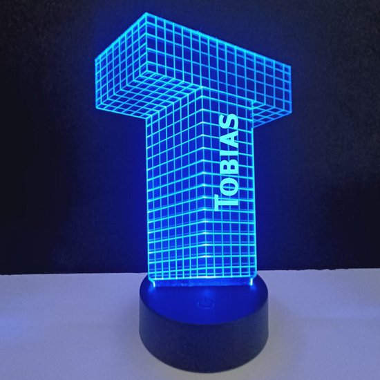 3D LED Lamp - Letter Met Naam - Tobias
