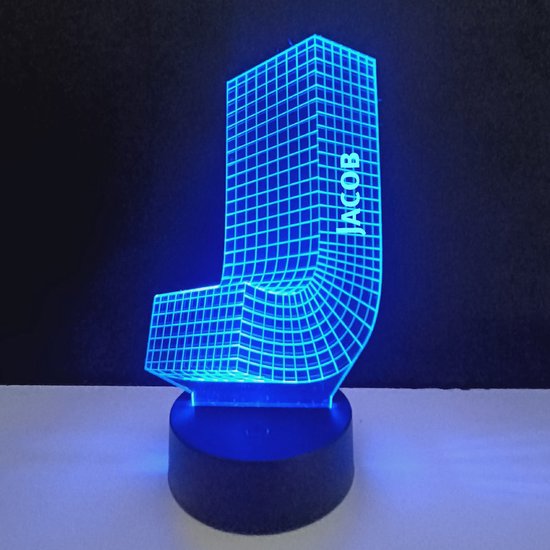 3D LED Lamp - Letter Met Naam - Jacob