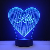 3D LED Lamp - Hart Met Naam - Kelly