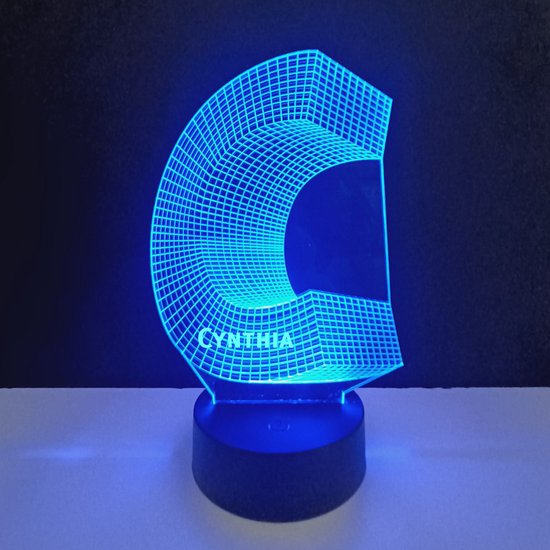 Lampe LED 3D - Lettre Prénom - Cynthia