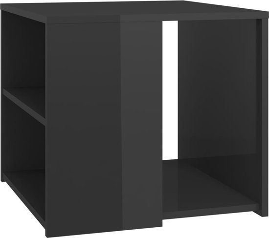 vidaXL - Bijzettafel - 50x50x45 - cm - bewerkt - hout - hoogglans - grijs