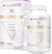 Alldeynn | Beautyrose | Tabletten | Plantenextract | 120 stuks | Avond formule voor betere nachtrust en beter herstel | komt voor in Huid | Nagels | Haar | Nutriworld
