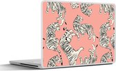 Laptop sticker - 12.3 inch - Tiger - Patroon - Jungle - 30x22cm - Laptopstickers - Laptop skin - Cover