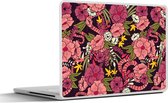Laptop sticker - 13.3 inch - Jungle - Bloemen - Patronen - 31x22,5cm - Laptopstickers - Laptop skin - Cover
